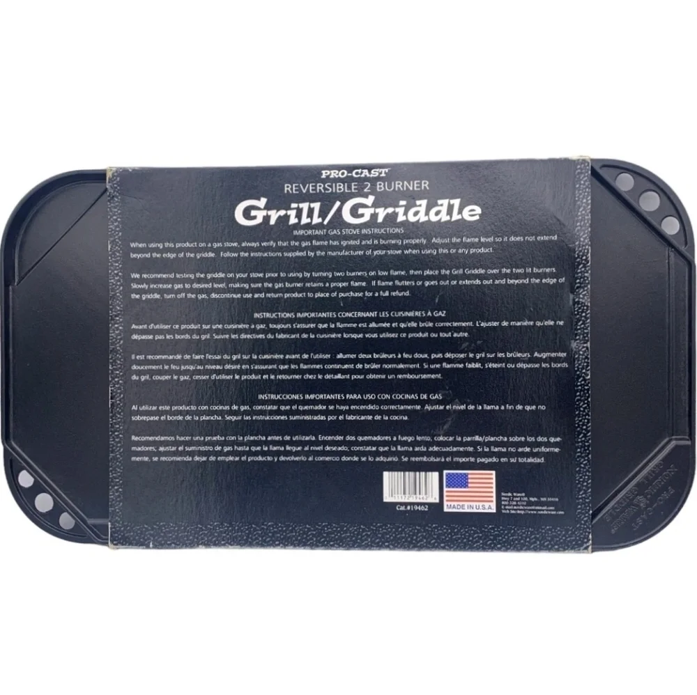 NORDIC WARE Cast Aluminum Reversible 2 Burner Grill Griddle New Gas Electric NEW